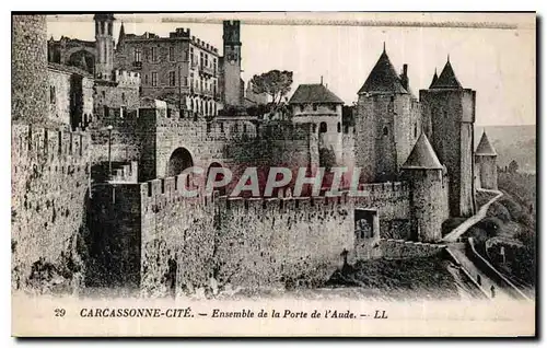 Ansichtskarte AK Carcassonne Cite Ensemble de la Porte de l'Aude