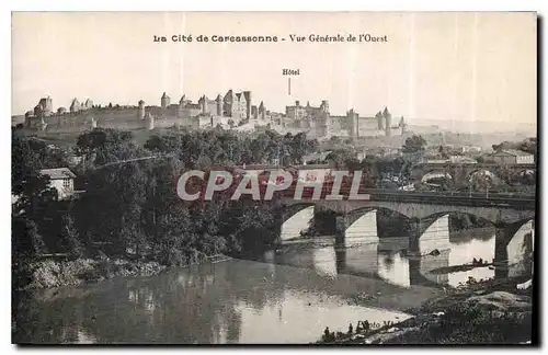 Cartes postales La Cite de Carcassonne Vue generale de l'Ouest