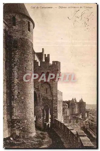 Ansichtskarte AK Cite de Carcassonne Defense exterieure du Chateau