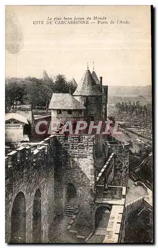 Cartes postales Le plus beau joyau du Monde Cite de Carcassonne Porte de l'Aude