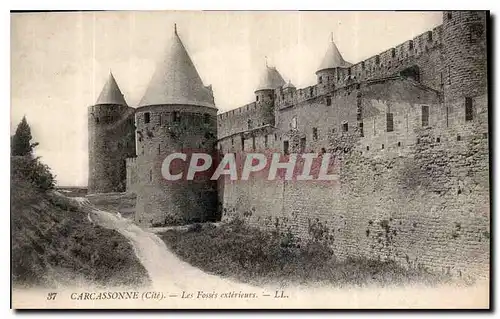 Ansichtskarte AK Carcassonne Cite Les Fosses exterieurs