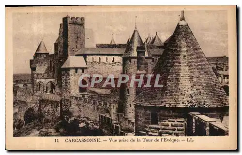 Ansichtskarte AK Carcassonne Vue prise de la Tour de l'Eveque