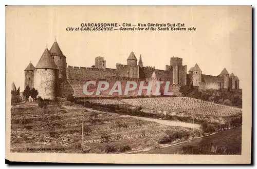 Cartes postales Carcassonne Cite Vue generale Sud Est