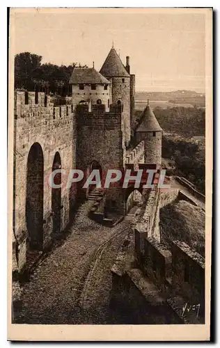 Ansichtskarte AK Carcassonne Aude La Cite Les Machicoulis et la Porte du Senechal