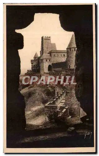 Ansichtskarte AK Carcassonne Aude La Cite Perspective du Chateau La Tour Pinte