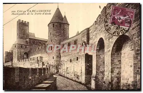 Ansichtskarte AK Cite de Carcassonne Machicoulis de la Porte d'Aude