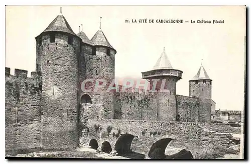 Ansichtskarte AK La Cite de Carcassonne Le Chateau Feodal