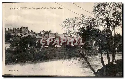 Cartes postales Carcassonne Vue generale de la Cite et l'Aude