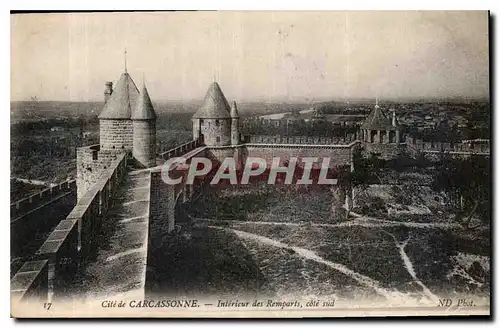 Cartes postales Cite de Carcassonne Interieur des Remparts cote sud
