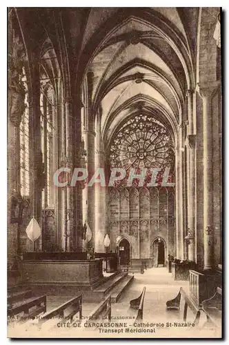 Ansichtskarte AK Cite de Carcassonne Cathedrale St Nazaire Transept Meridional