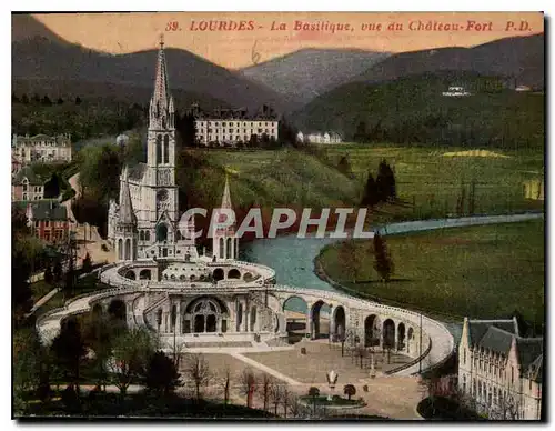 Ansichtskarte AK Lourdes La Basilique vue du Chateau Fort