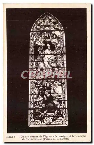 Cartes postales Flirey Un des vitraux de l'Eglise Le martyre et le triomphe de Saint Etienne Patron de la Parois