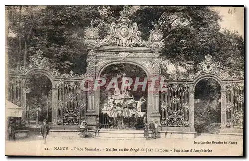 Ansichtskarte AK Nancy Place Stanislas Grilles en fer forge de Jean Lamour Fontaine d'Amphitrite