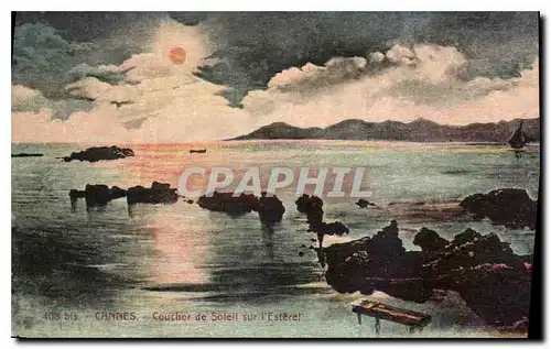 Cartes postales Cannes coucher de Soleil sur l'Esterel