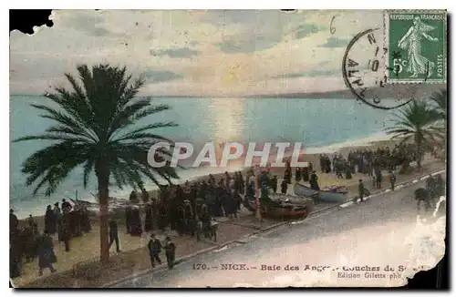 Cartes postales Nice Baie des Anges Coucher du Soleil