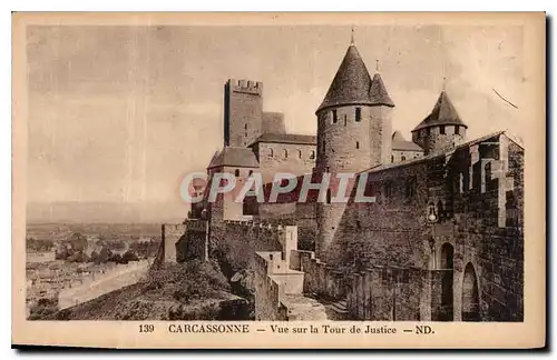 Ansichtskarte AK Carcassonne vue sur la Tour de Justice