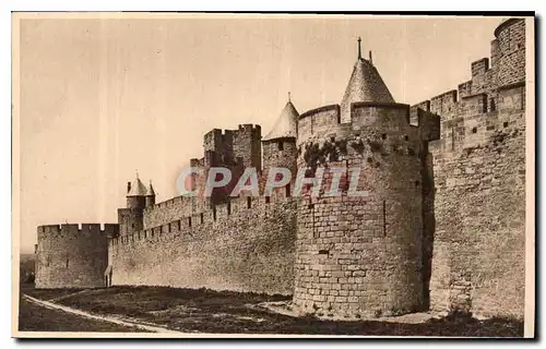 Ansichtskarte AK Carcassonne Aude la Cite la Tour Carree et les Hautes Lices