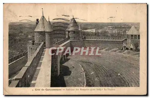 Cartes postales Cite de Carcassonne Interieur des Remparts Cote Sud le Theatre