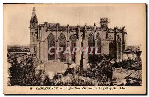 Ansichtskarte AK Carcassonne l'eglise Saint Nazaire Partie gothique