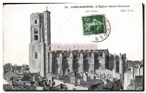 Cartes postales Carcassonne l'eglise Saint Vincent