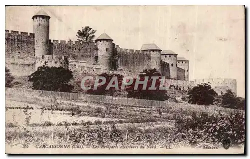 Ansichtskarte AK Carcassonne Cite les Remparts exterieurs au Nord