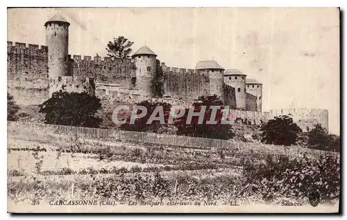 Cartes postales Carcassonne Cite les Remparts exterieurs au Nord
