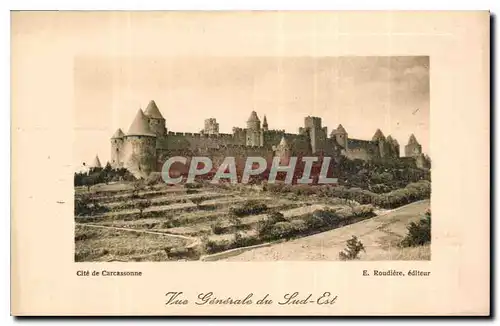 Cartes postales Cite de Carcassonne vue generale du Sud Est