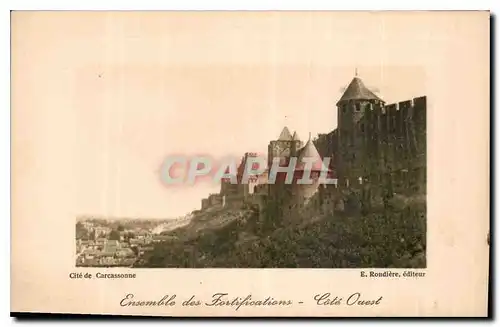 Ansichtskarte AK Cite de Carcassonne Ensemble des Fortification Cote Ouest