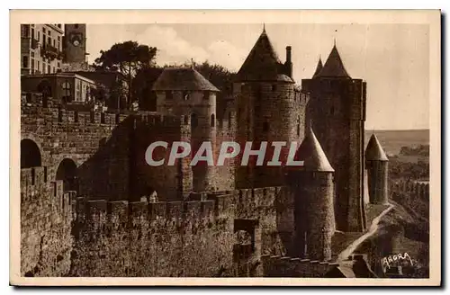 Ansichtskarte AK Carcassonne Ensemble des Fortifications Cote Porte d'Aude