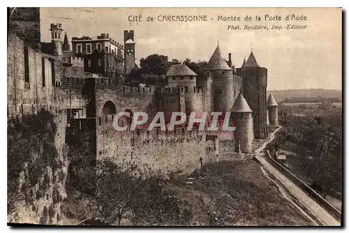 Ansichtskarte AK Cite de Carcassonne Montee de la Porte d'Aude