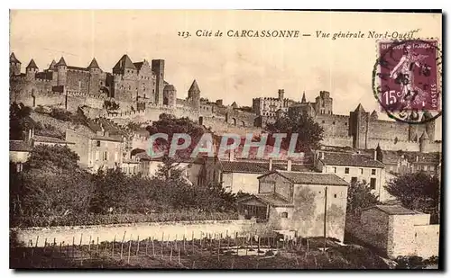 Ansichtskarte AK Cite de Carcassonne vue generale Nord Ouest