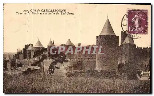 Ansichtskarte AK Cite de Carcassonne tour de la Vade et vue prise du Sud Ouest