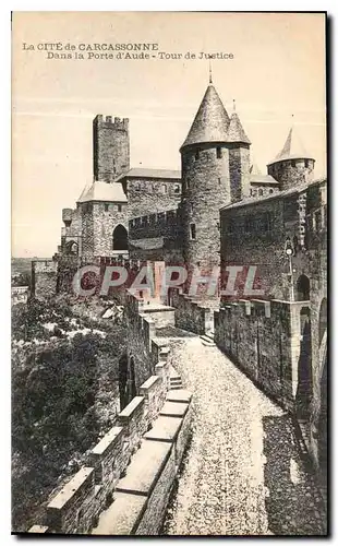 Cartes postales La Cite de Carcassonne dans la Porte d'Aude Tour de Justice