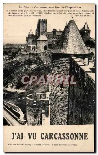 Cartes postales La Cite de Carcassonne Tour de l'Inquisition