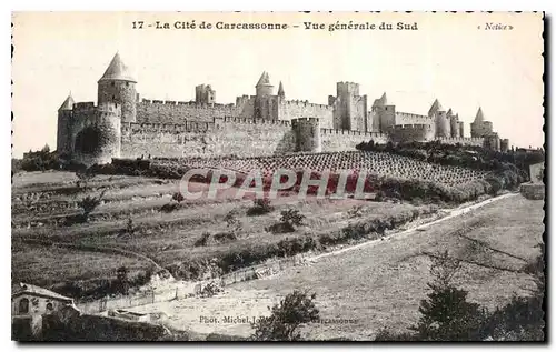 Cartes postales La Cite de Carcassonne vue generale du Sud