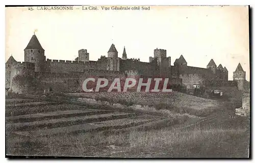 Cartes postales Carcassonne la Cite vue generale Cote Sud