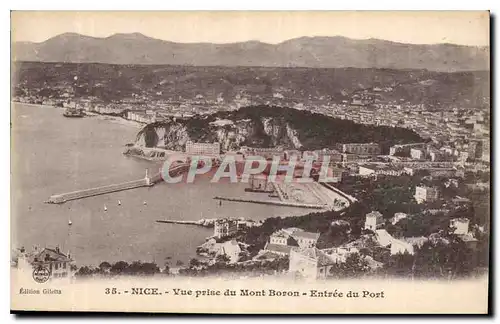 Cartes postales Nice vue prise du Mont Boron Entree du Port