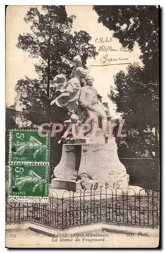 Cartes postales Grasse Alpes maritimes la Statue de Fragonard