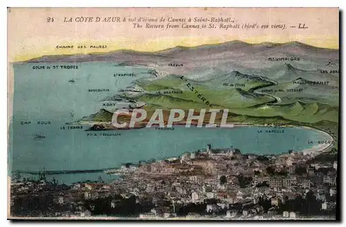 Cartes postales La Cote d'Azur a vol d'oiseau de Cannes a Saint Raphael