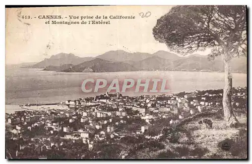 Cartes postales Cannes vue prise de la Californie et Montagnes de l'Esterel