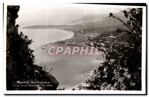 Cartes postales Menton vue generale prise de la Frontiere Italienne