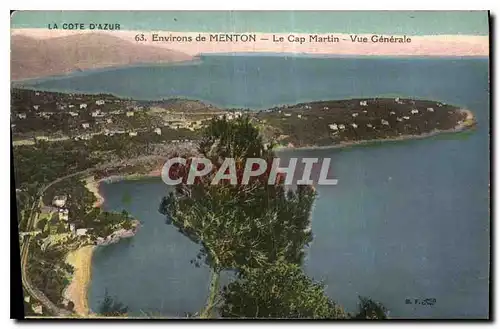 Cartes postales La Cote d'Azur Environs de Menton le Cap Martin vue generale