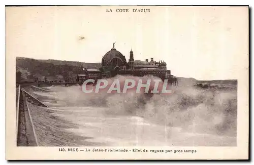 Ansichtskarte AK La Cote d'Azur Nice Le Jetee Promenade Effet de vagues par gros temps