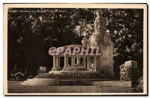 Cartes postales Nancy Monument aux Morts de la Grand Guerre