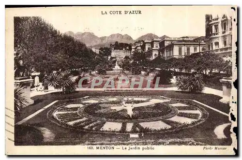 Cartes postales La Cote d'Azut Menton le Jardin Public