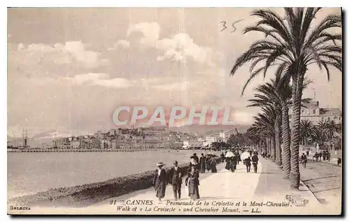 Cartes postales Cannes Promenade de la Croisette et le Mont Chevalier