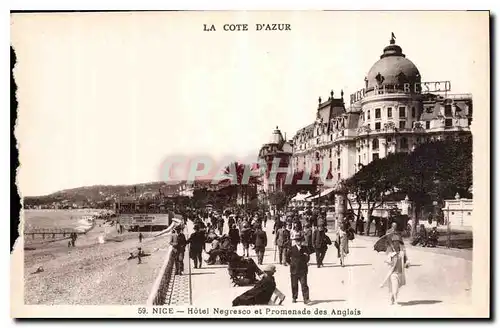 Cartes postales La Cote d'Azur Nice Hotel Negresco et Promenade des Anglais