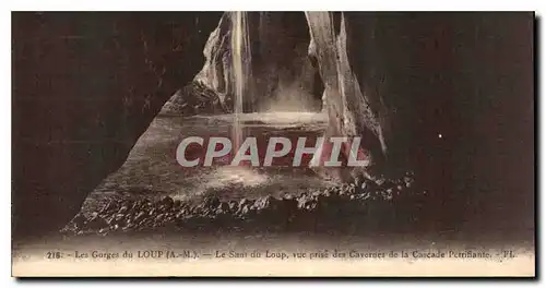 Cartes postales Les Gorges du Loup A M Le Saut du Loup vu prise des Cavernes de la Cascade Petrifiante