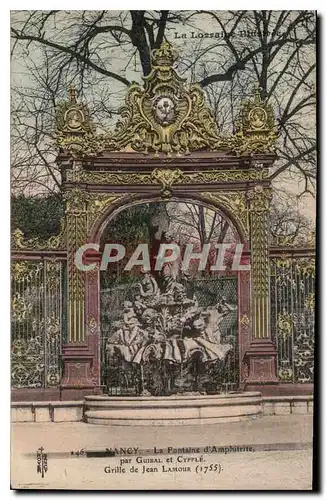 Cartes postales Nancy La Fontaine d'Amphitrite par Guibal et Cyffle Grille de Jean Lamour