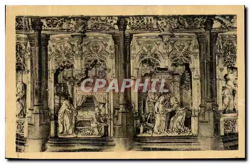 Cartes postales Eglise de Brou Retable des sept joies de la vierge l'annonciation et la visitation